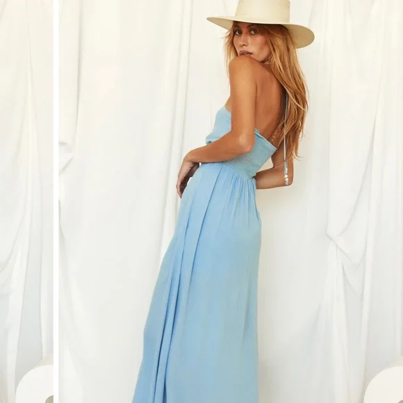 Brand New! 12th Tribe Buenos Aires Blue Rayon Maxi Top - Picture 2 of 3